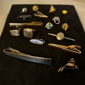 Lot of vintage tie tacks clips Hickok & unmarked